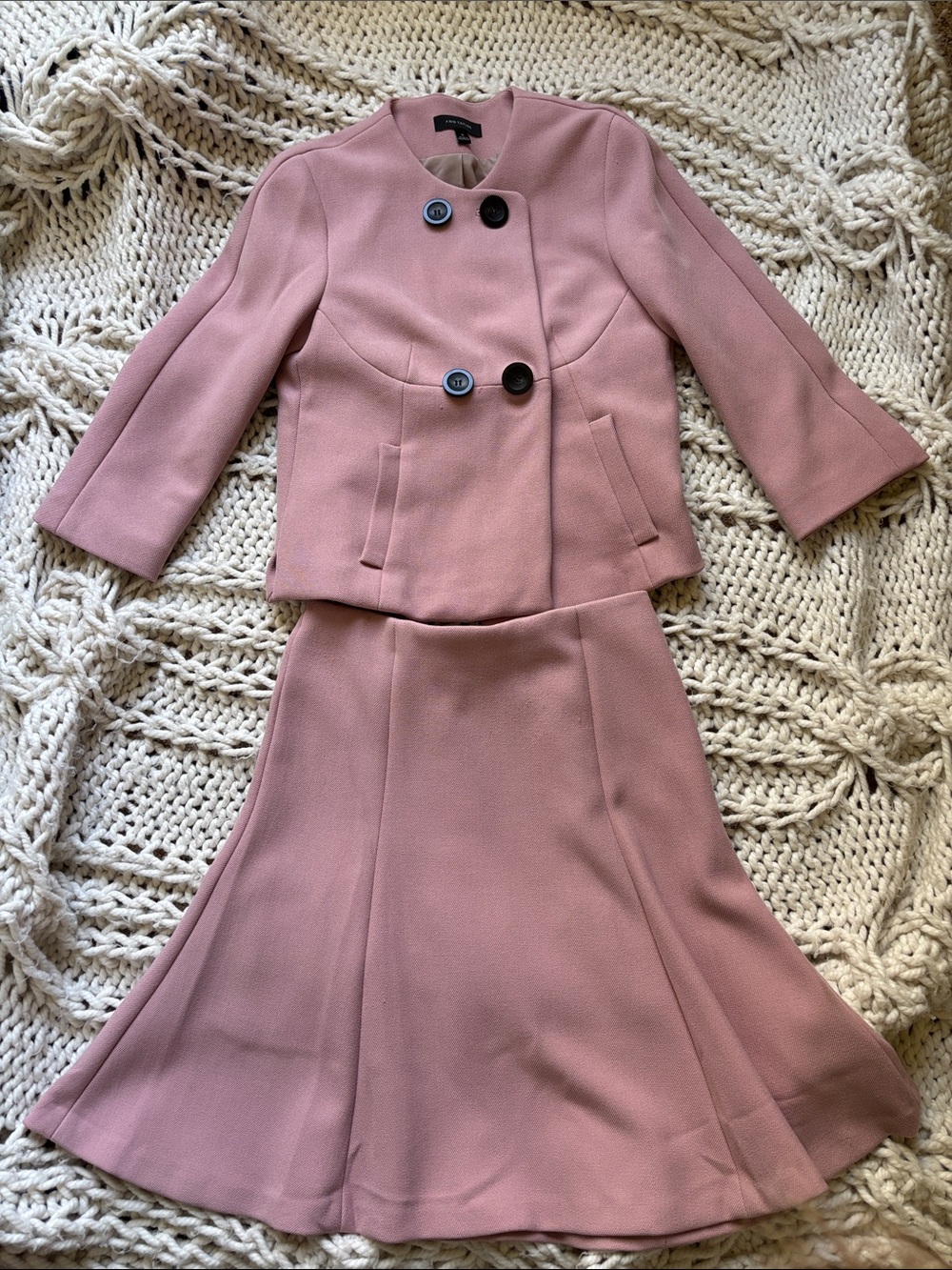 Ann Taylor Dusty Rose Two-Piece Skirt Set